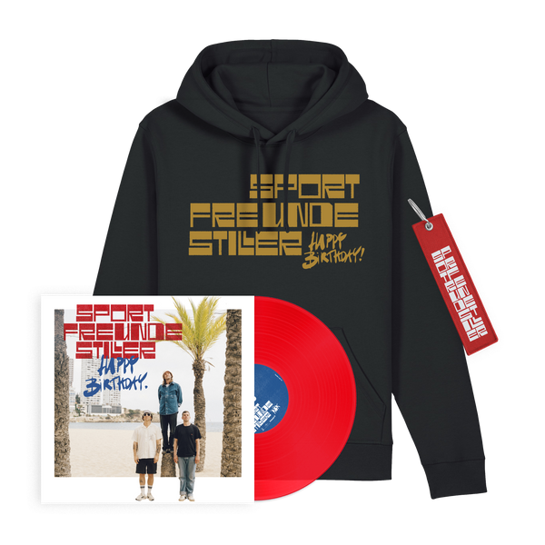 Sportfreunde Stiller - Happy Birthday! (Coloured LP + Hoodie schwarz + Schlüsselanhänger)