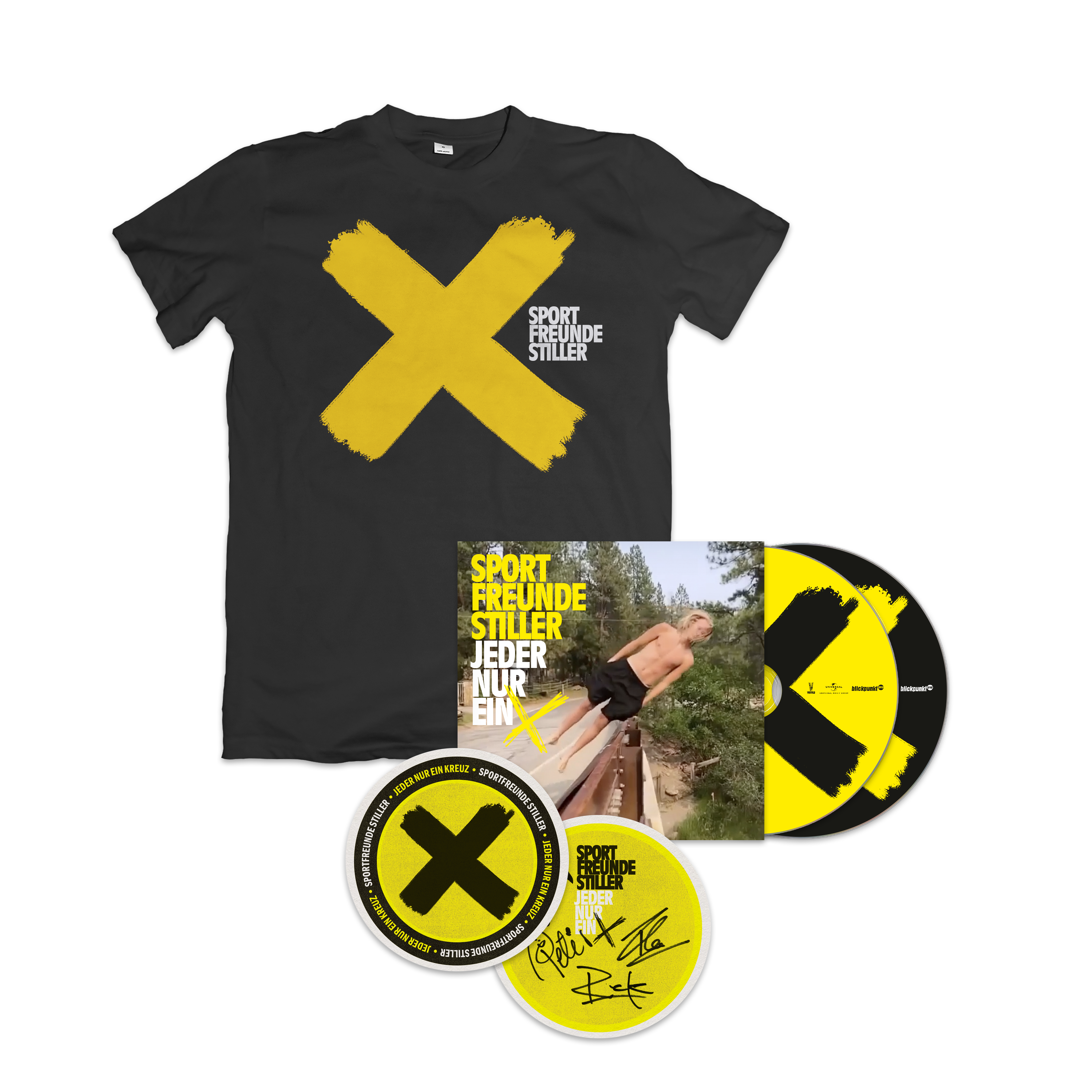 Sportfreunde Stiller JEDER NUR EIN X Ltd. Deluxe Edition 2CD + T-Shirt + signierter Bierdeckel 149032