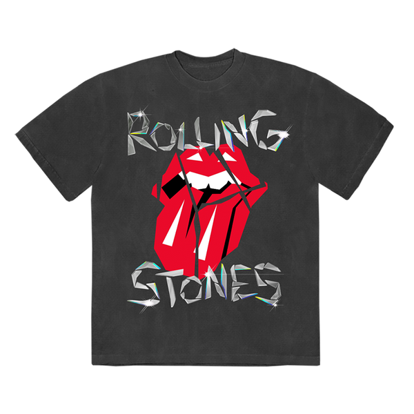 The Rolling Stones - Diamond Tongue Grey Washed (T-Shirt)