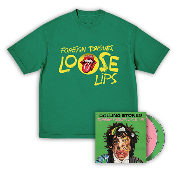 The Rolling Stones - Foreign Tongues, Loose Lips 2CD + Loose Lips Tracklist T-Shirt Bundle (2CD + T-Shirt)