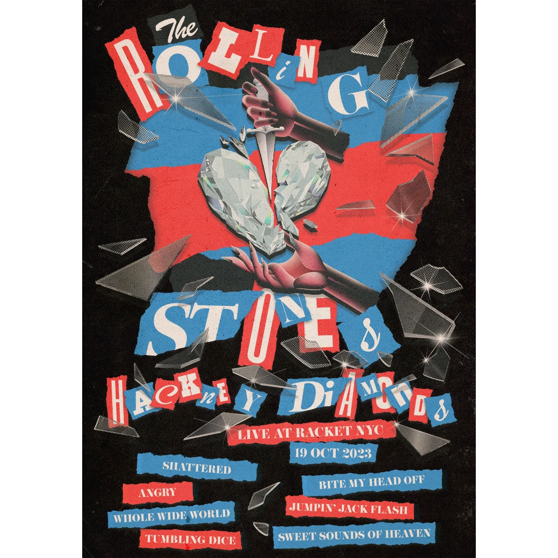 The Rolling Stones Hackney Diamonds 2LP + Setlist T-Shirt + Lithograph 378304