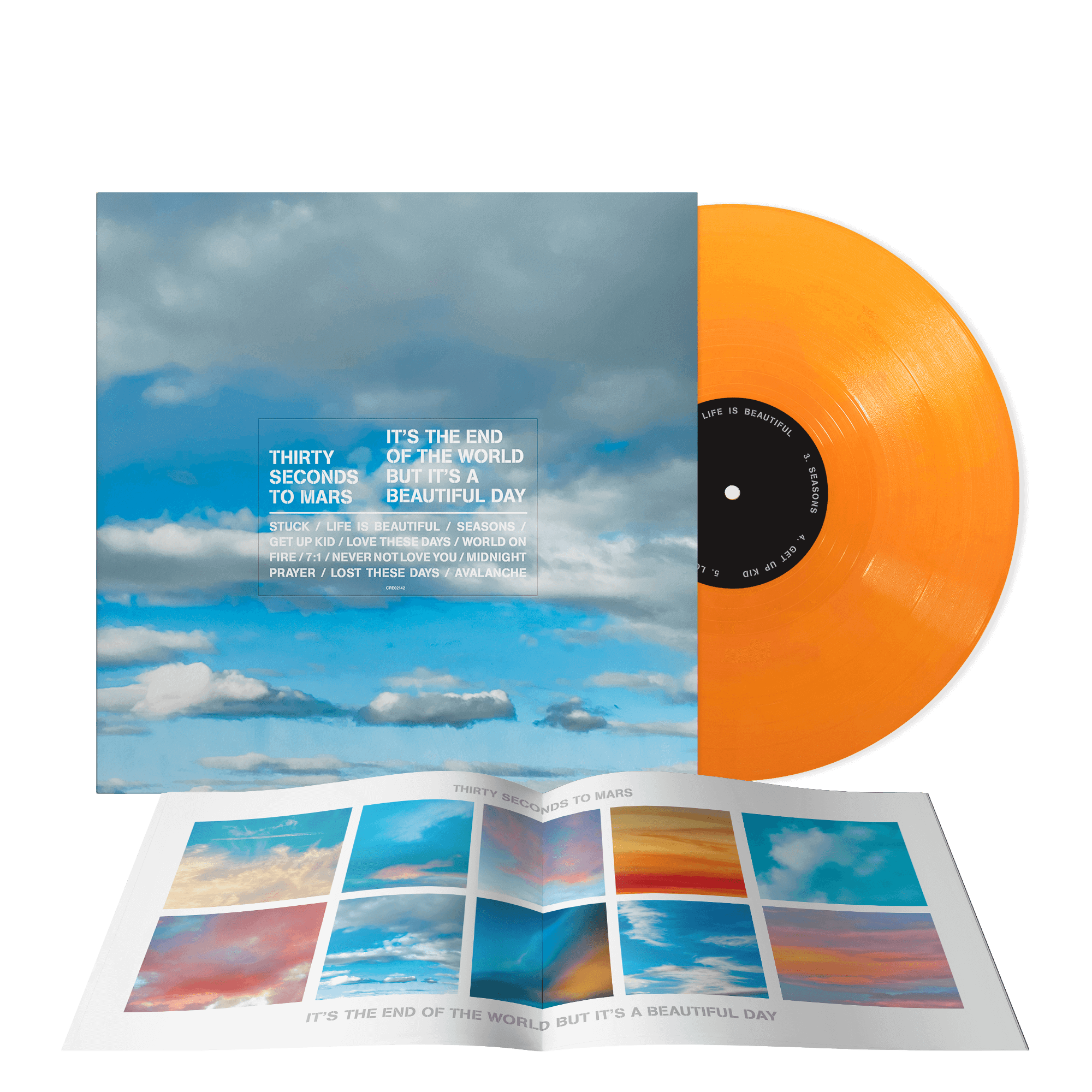 Thirty Seconds To Mars It’s The End Of The World But It’s A Beautiful Day Excl. Opaque Orange Vinyl - Alt Cover + Litho Print 294702
