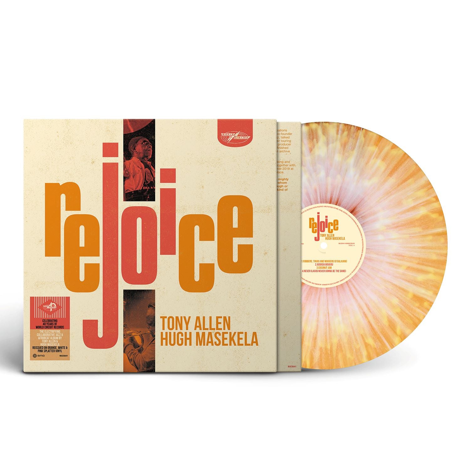 Tony Allen & Hugh Masekela Rejoice Orange, White & Pink Splatter LP 458251