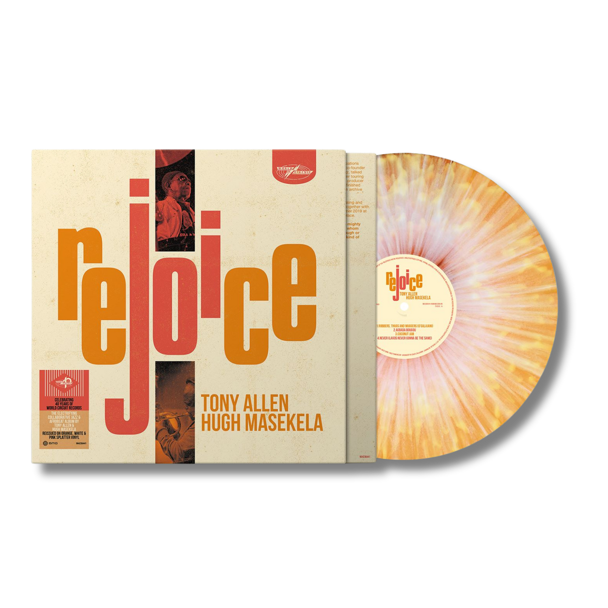 Tony Allen & Hugh Masekela Rejoice Orange, White & Pink Splatter LP 458287