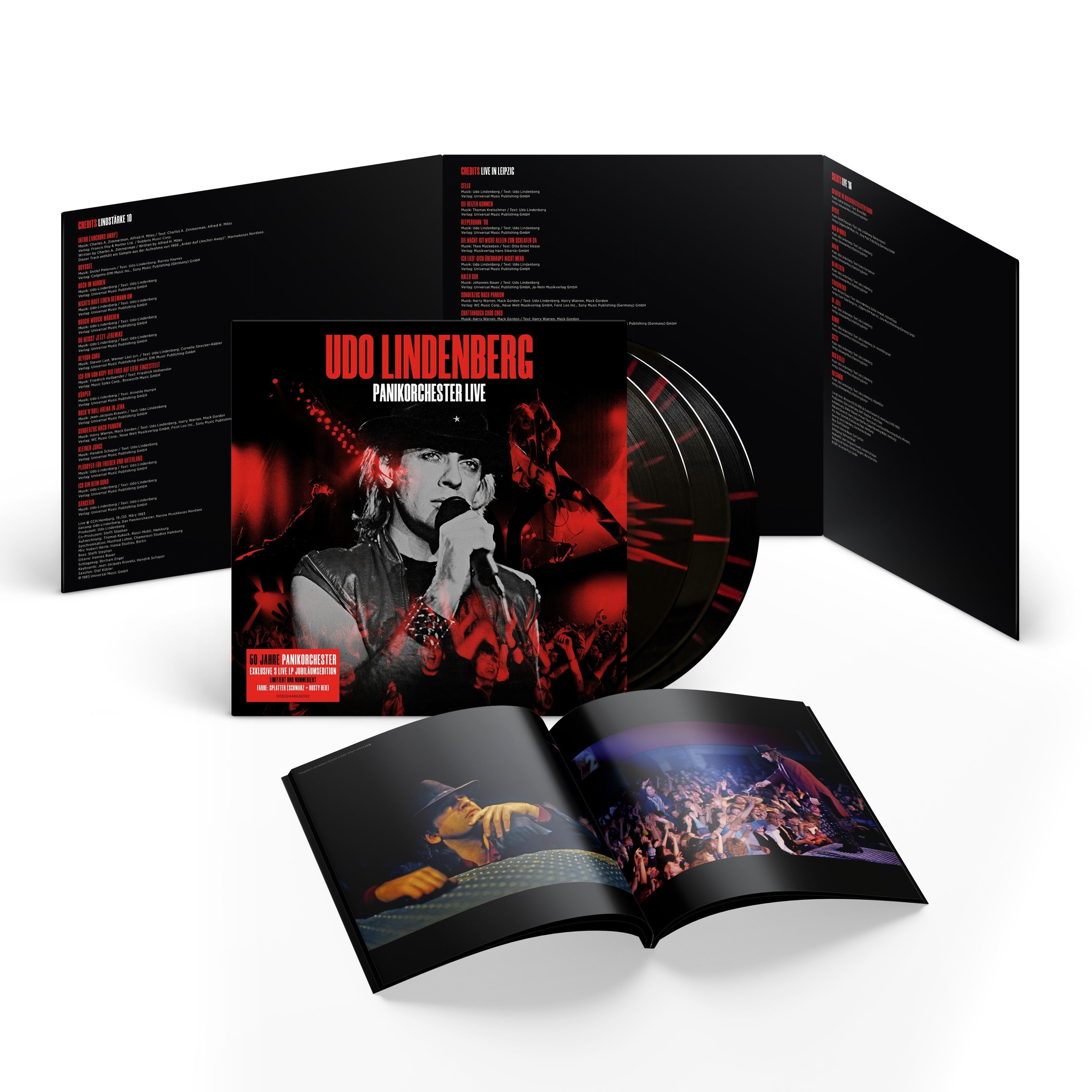 Udo Lindenberg & Das Panikorchester 50 Jahre Panikorchester Live (Jubiläumsedition) Nummerierte Limiterte Splattered Vinyl 3LP 309423